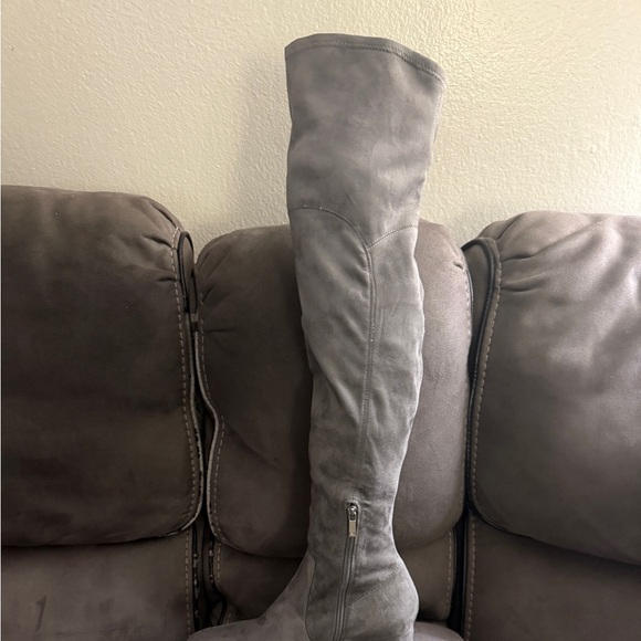 Marc Fisher Gray Suede Over-the-Knee Boots - Picture 1 of 3